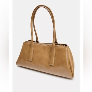 ZARA NWT tan top handle elongated shoulder bag